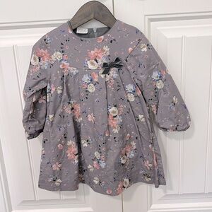 Paz Rodríguez Little Girl’s Gray Floral Print Dress